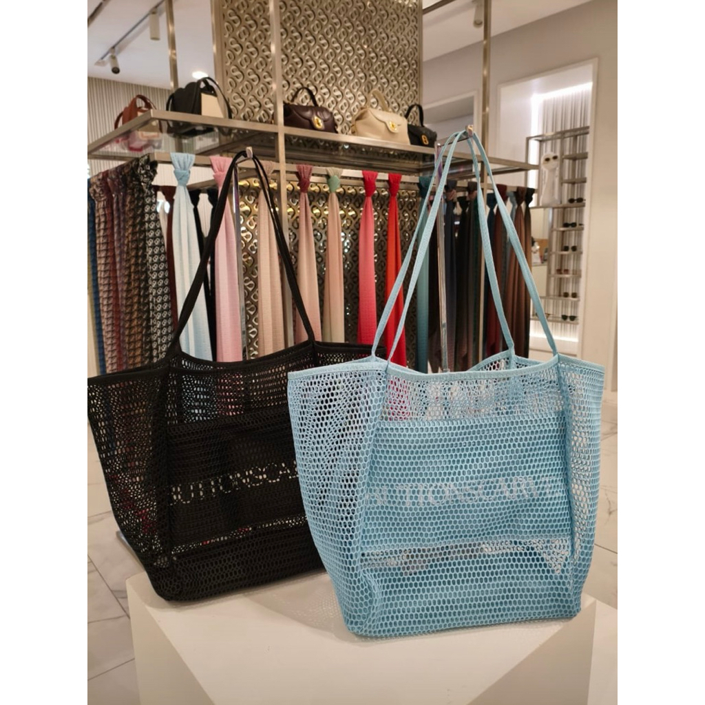 BUTTONSCARVES MESH TOTE BAG