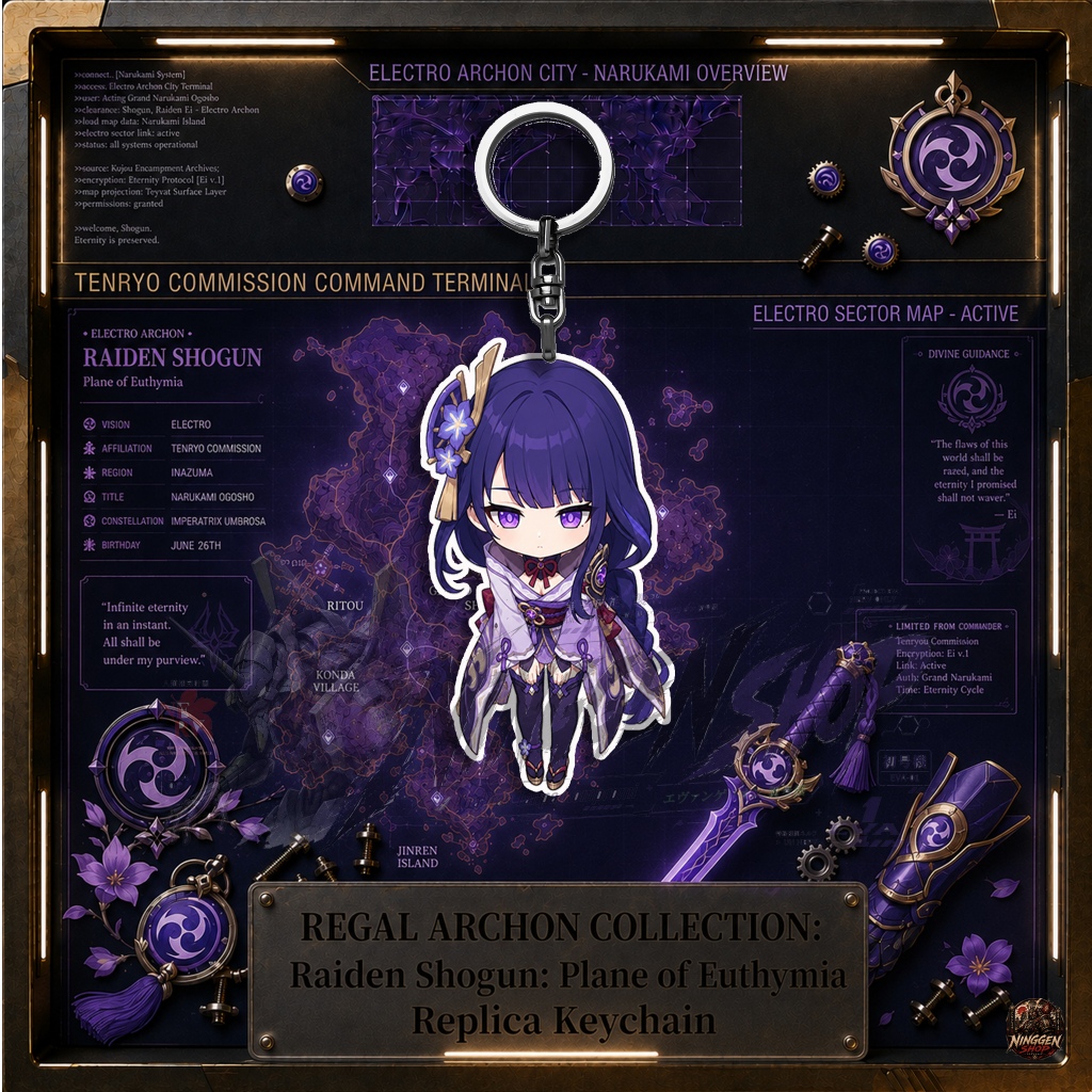 Gantungan Kunci Genshin Impact - Raiden Shogun - Gantungan Kunci/HP - Keychain Acrylic