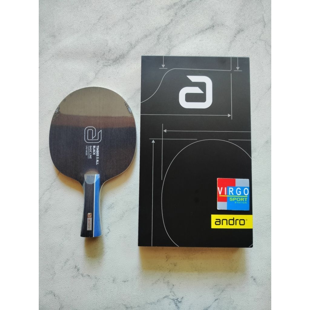 Andro Timber 5 allround Black 5 plywood kayu bat bet pingpong Barang 100%Original