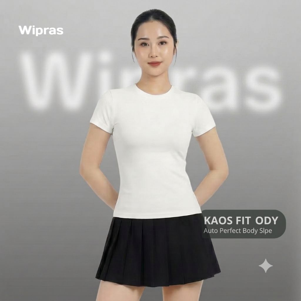 Wipras Fuji Kaos Wanita Perfect Fit Cotton Cloud Putih Fitted T-shirt Cewek Women Casual Cotton Prem