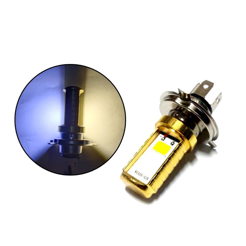 Lampu LED  2 WARNA H4 HS1 2 Mata 2 sisi 2 Titik Headlamp Xenon Mobil Motor