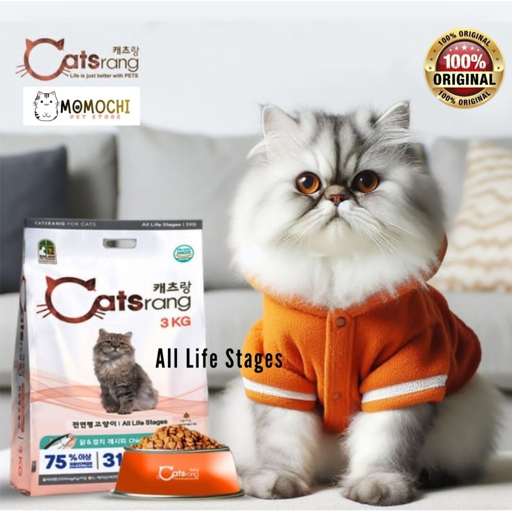 Makanan Kucing Catsrang All Stages 1 kg (Repack) - Taurine, Yucca Extract, Bebas Pewarna