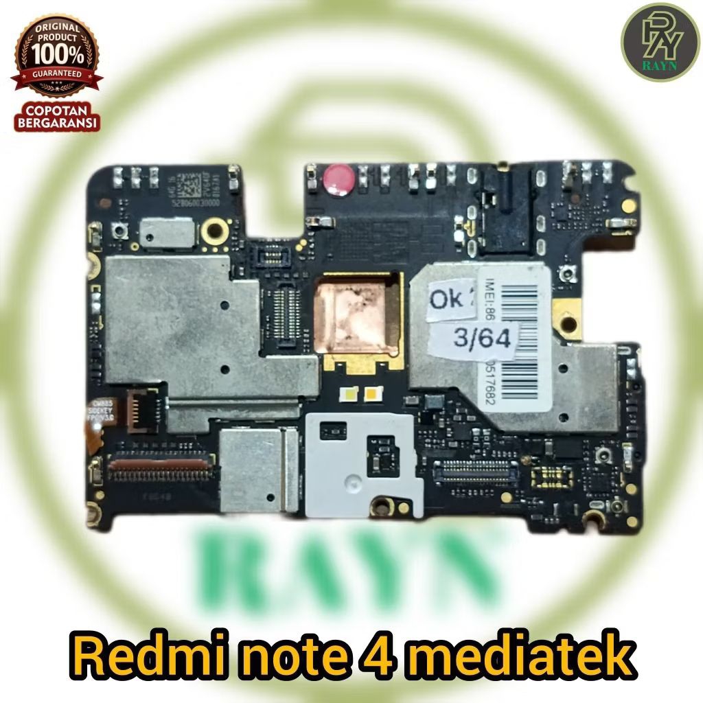 Mesin Xiaomi redmi note 4 mediatek kaleng utuh mati