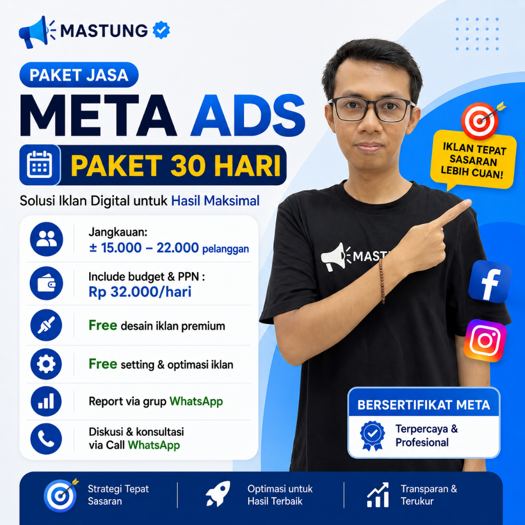Jasa Meta Ads 30 Hari | Jasa Facebook Ads Instagram Ads Profesional Setting Optimasi FB IG