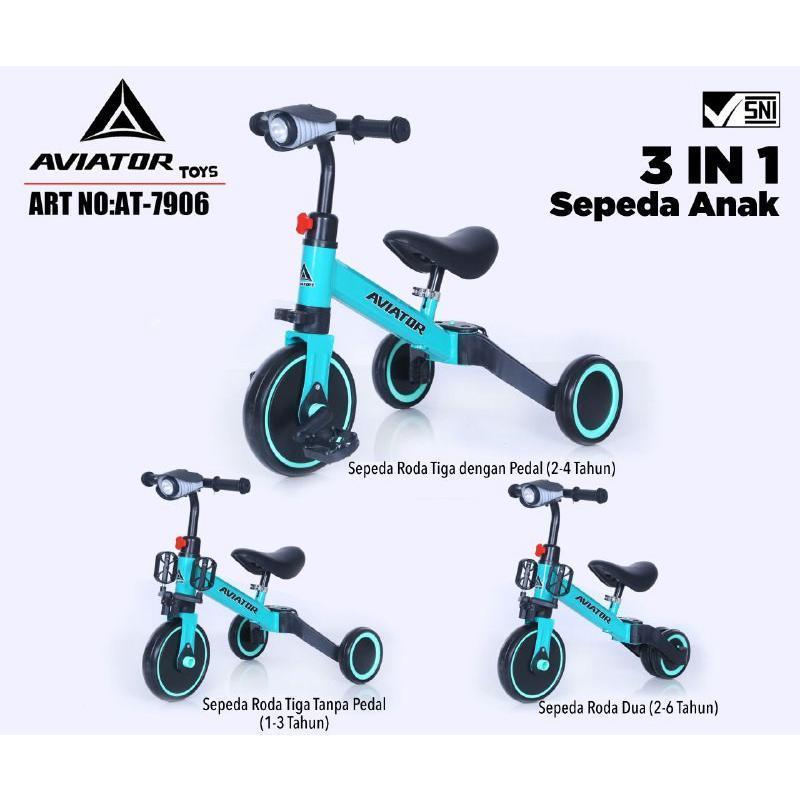 Sepeda Aviator Roda 3 | Sepeda Anak | Aviator Sepeda Anak Roda 3 | Balance Bike AT-7906