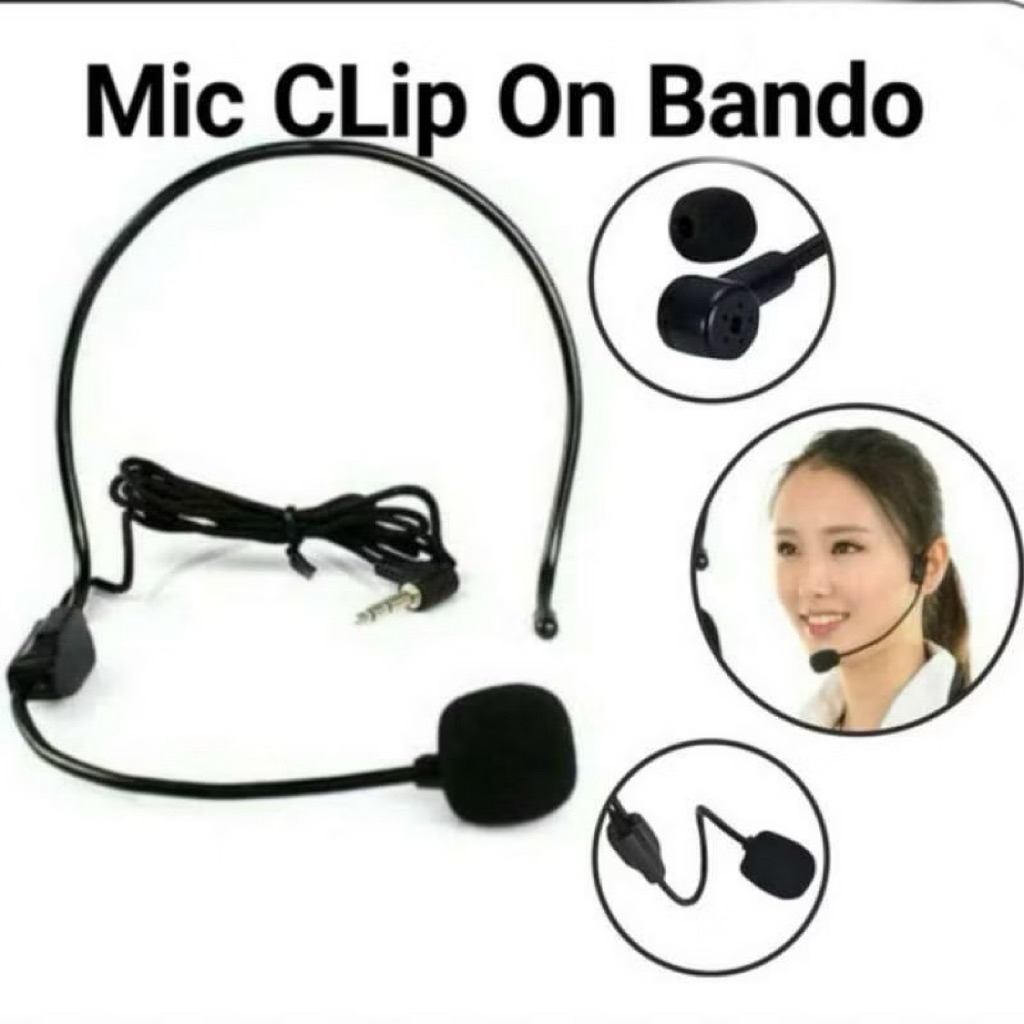 (GROSIRAN) Mic Clip On BANDO Kepala Paket Youtuber Gamer Vlog Audio Microphone