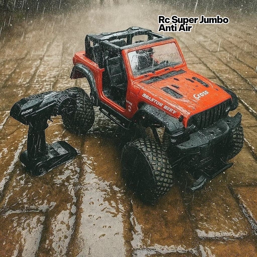 Mobil Rc Jeep Rubicon 1:8 Anti Air ukuran Super Jumbo 4wd panjang 50cm waterproof