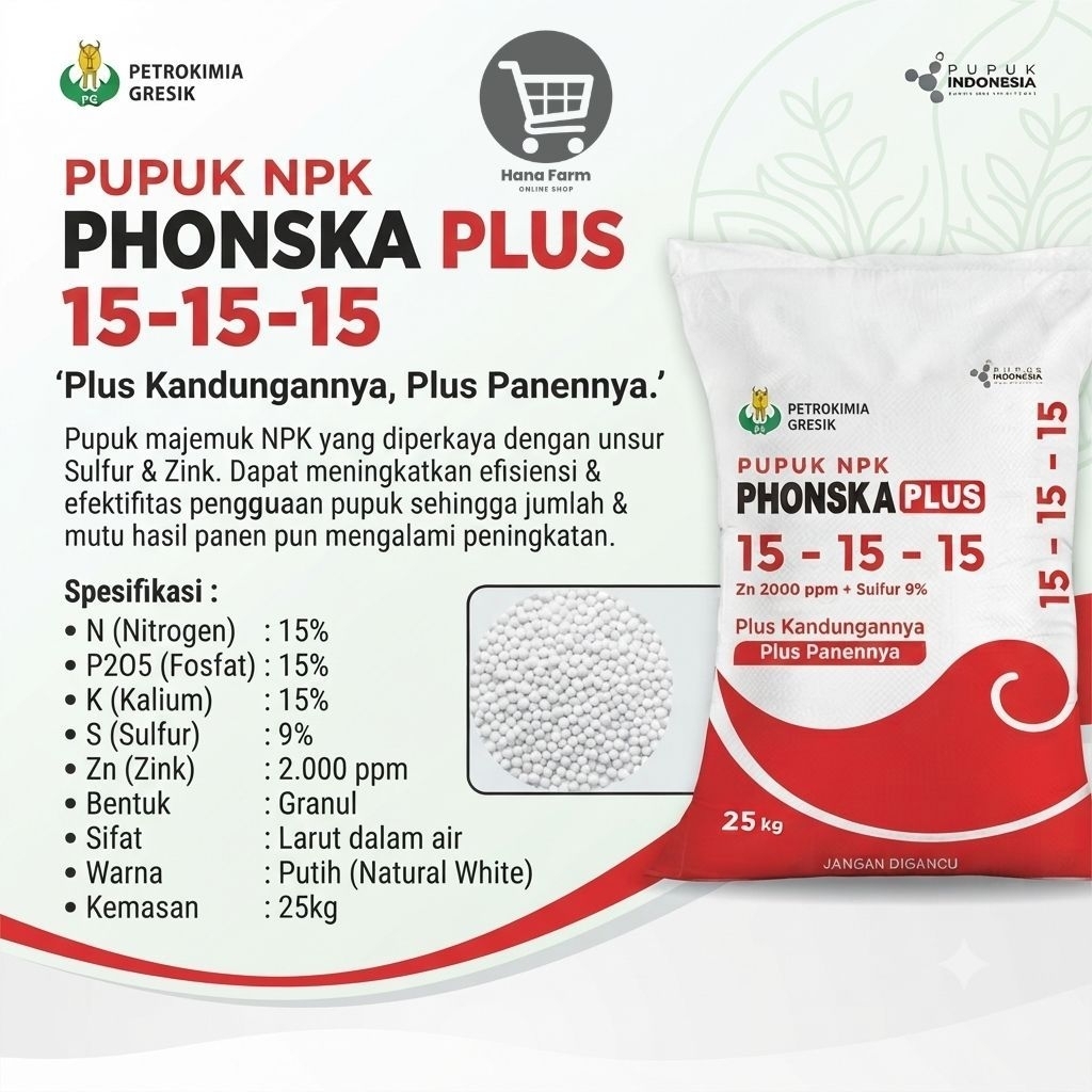 Pupuk NPK PHONSKA PLUS 15-15-15 25 Kg