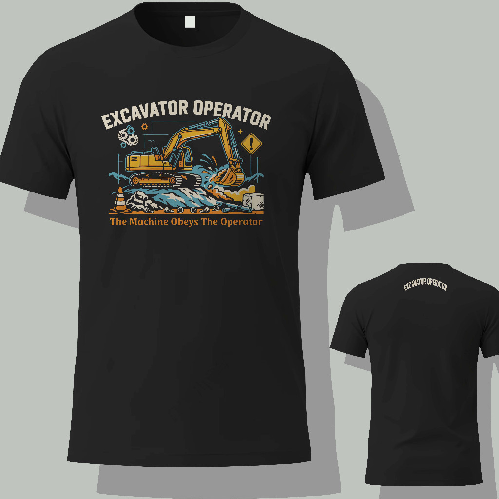 Kaos Excavator Operator Lengan Pendek | Operator Excavator Kaos Distro