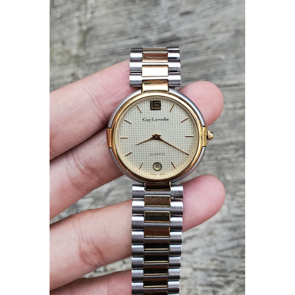 Jam Guy Laroche two tone second watch