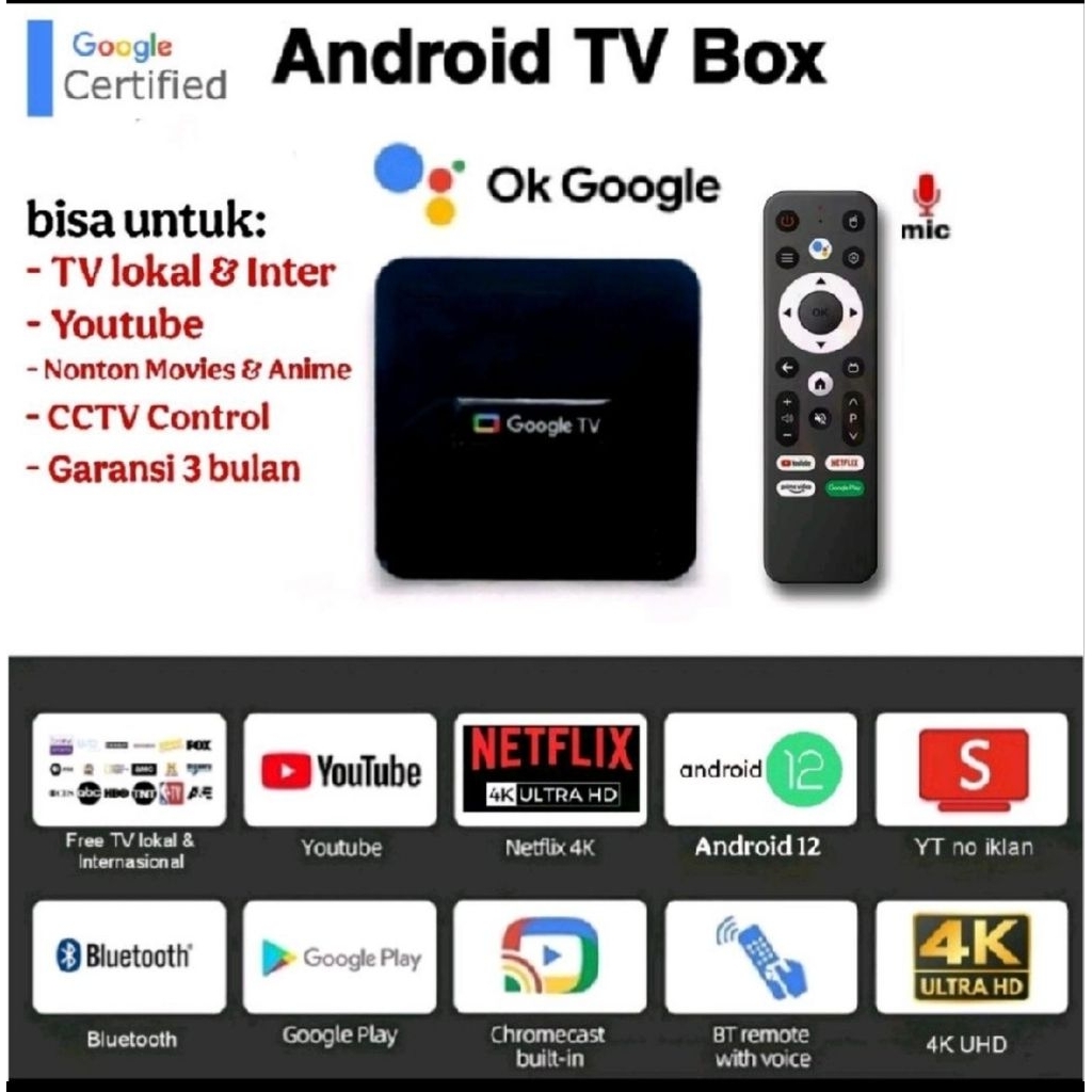 stb zte b860h v5 root unlock android 12 full aplikasi - HDMI (TV LED/LCD), Remote Voice