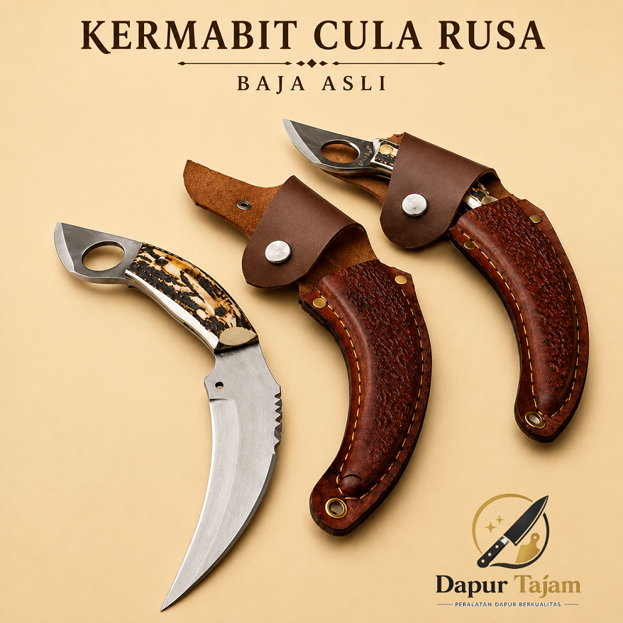 Pisau Kerambit Cula Rusa Spring Steel | Pisau Outdoor Camping Bushcraft