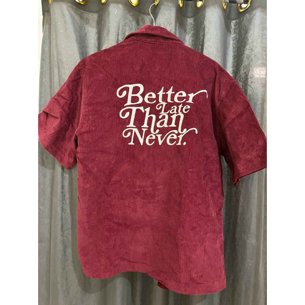Kemeja Corduroy Maroon Quinzestuff - Pria Better Fit - Second