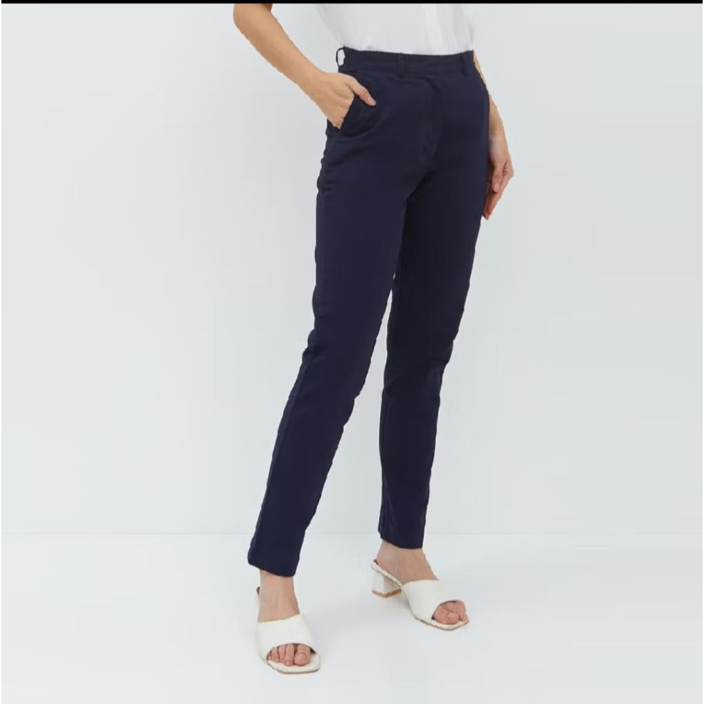 Navy Chinos Pants - GEELA, Pakaian Wanita