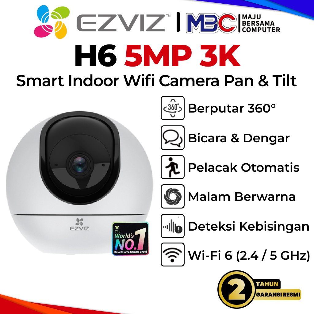 Ezviz H6 5MP 3K Rotate 360 - Smart CCTV Wifi Wireless Camera Smart IP Cam Hikvision Hik Vision C1C H
