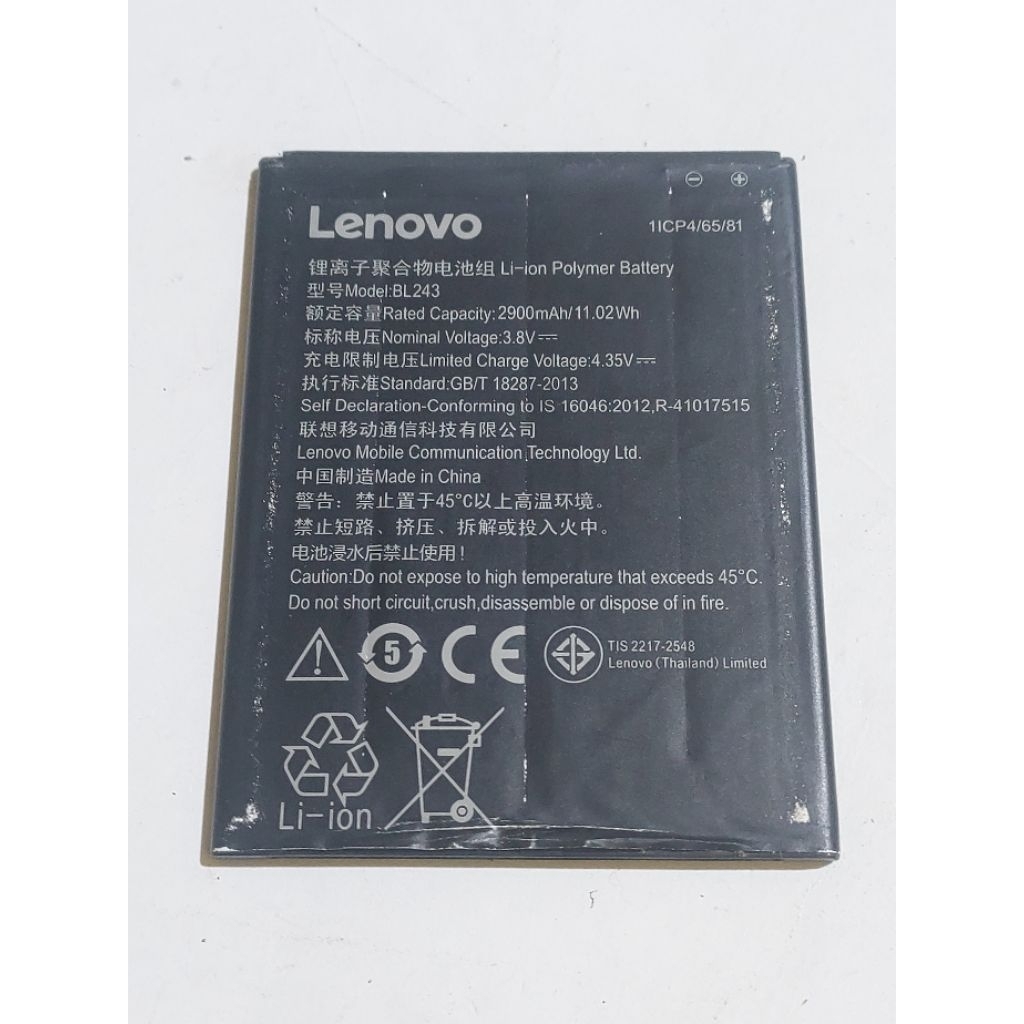 baterai lenovo a7000 second original cabutan