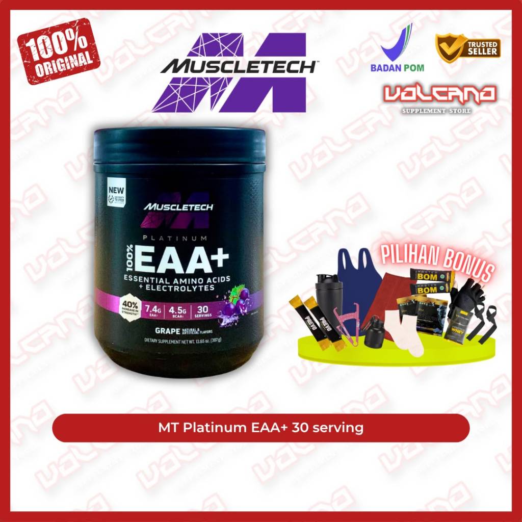 MuscleTech Platinum EAA+ 30 Serving Suplemen Amino Esensial Elektrolit MT EAA BCAA BPOM