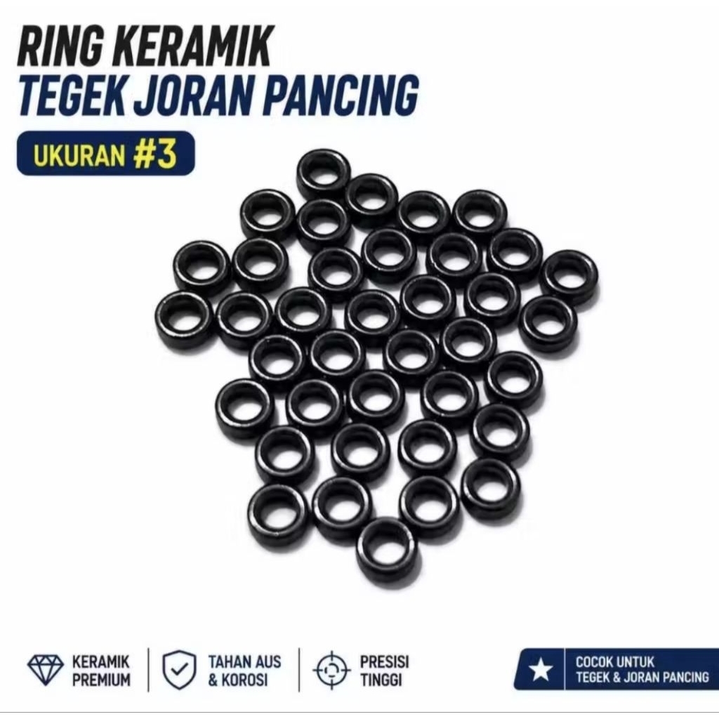 Ring Keramik Joran Pancing Tegek Ukuran 3&4