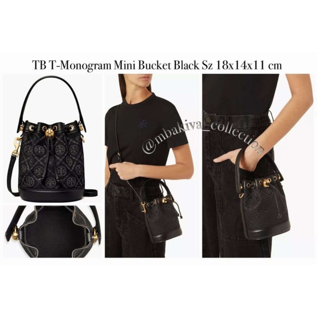 TB T-Monogram Mini Bucket Black