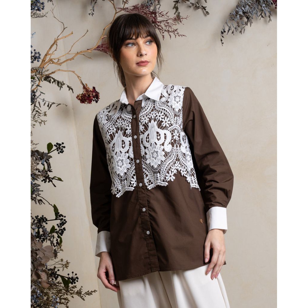 PRELOVED Vaia Rhea Shirt Truffle