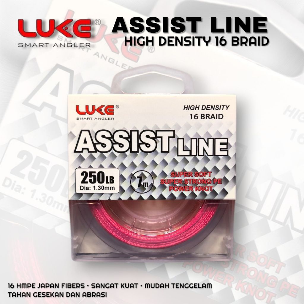 Senar Tali Pancing Kevlar LUKE ASSIST LINE (Merah)