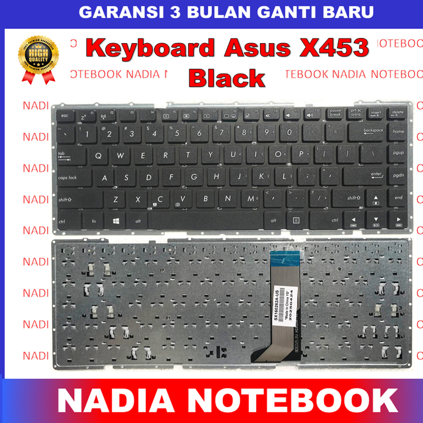 Keyboard Asus A455 A455L A455LB A455LC A455LD A455LN A455LF X454L Hitam