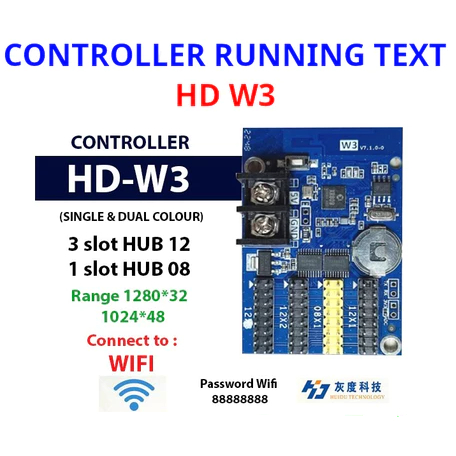 HUIDU HD-W3 BUKAN HD-W03 HD W03 WIFI KONTROLER RUNNING TEXT