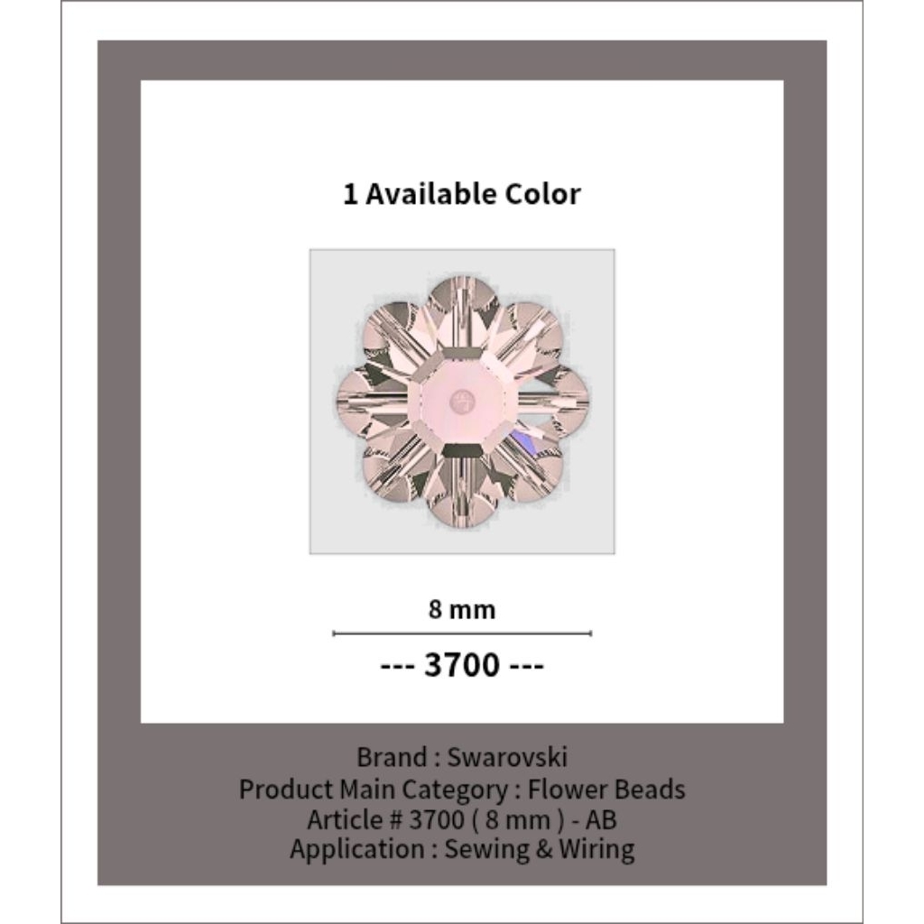SWAROVSKI™ - 8 MM AB Flower Beads - Article # 3700 - Swarovski Crystal - Swarovski Kristal - Crystal