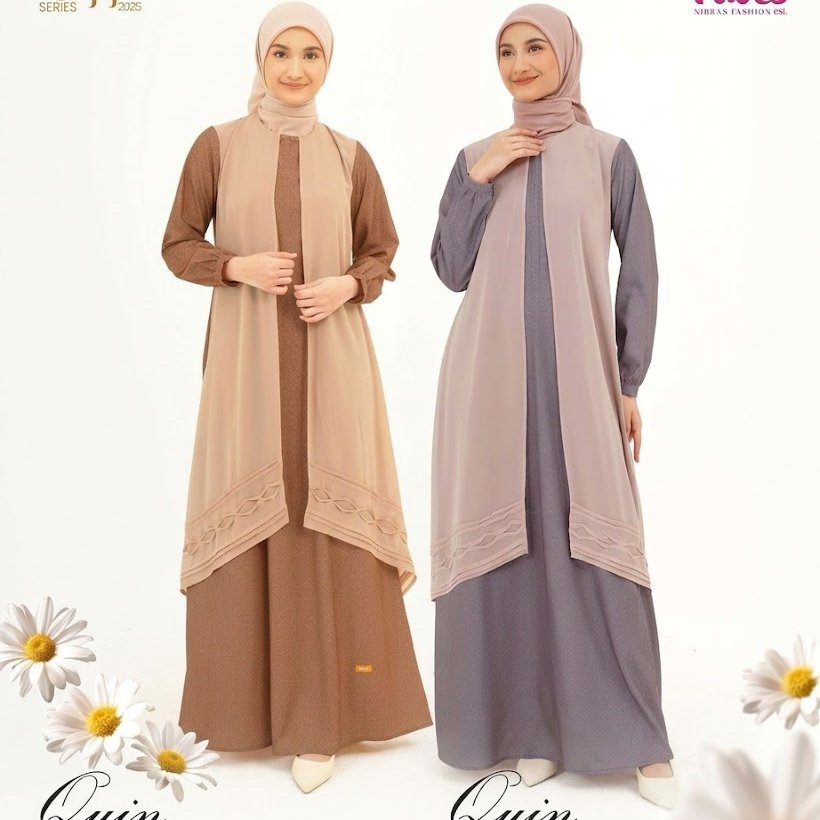 GAMIS NIBRAS QUIN LAVENDER / QUIN BROWN / GAMIS KONDANGAN / GAMIS DEWASA / GAMIS TERBARU / GAMIS NIB