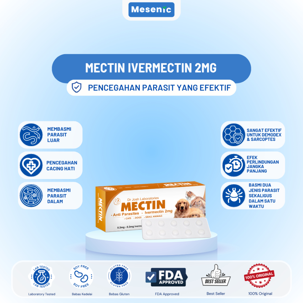 Mectin Ivermectin 2mg – Obat Anti-Parasit & Obat Cacing