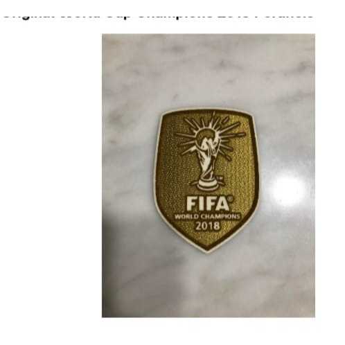 Patch Original World Cup Champions 2018 Perancis