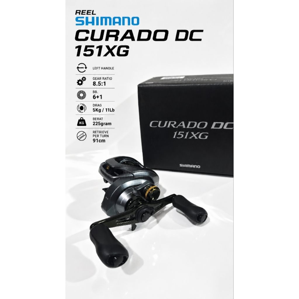 Reel bc Shimano Curado DC 151 XG Hendle Kiri ( Garansi resmi )