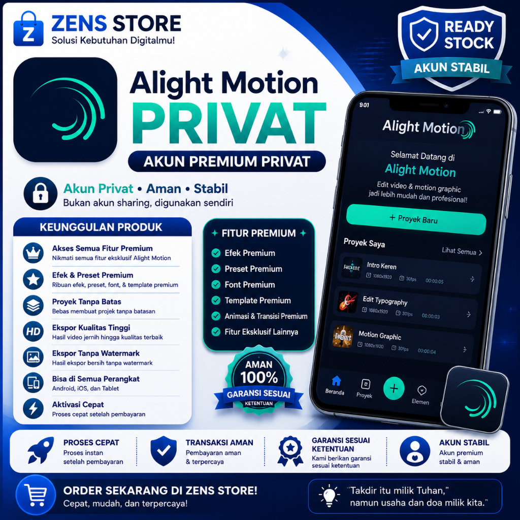 Alight Motion Premium Bulk Privat | Akun No Sharing | Ready Stock