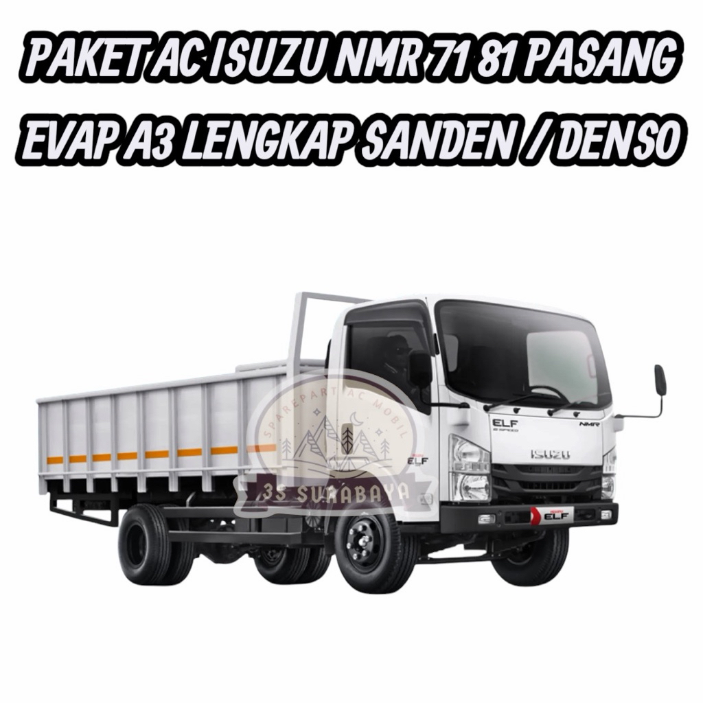 Paket ac Isuzu NMR 71 81 Lengkap Pasang Evap A3 Merk Sanden / Denso Lengkap tinggal Pasang Unit Truc