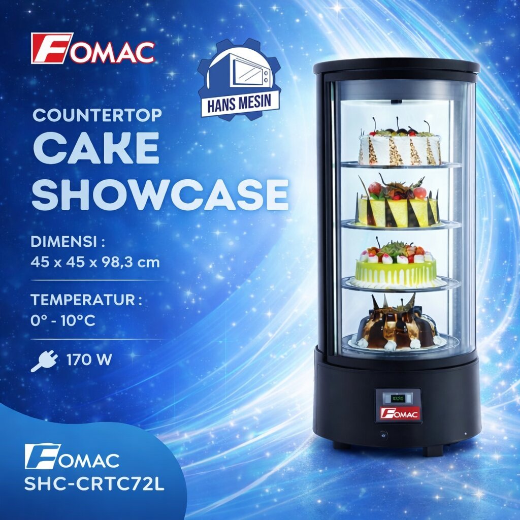 FOMAC SHOWCASE KUE / COUNTER TOP CAKE SHOWCASE (FOMAC) SHC-CRTC72L