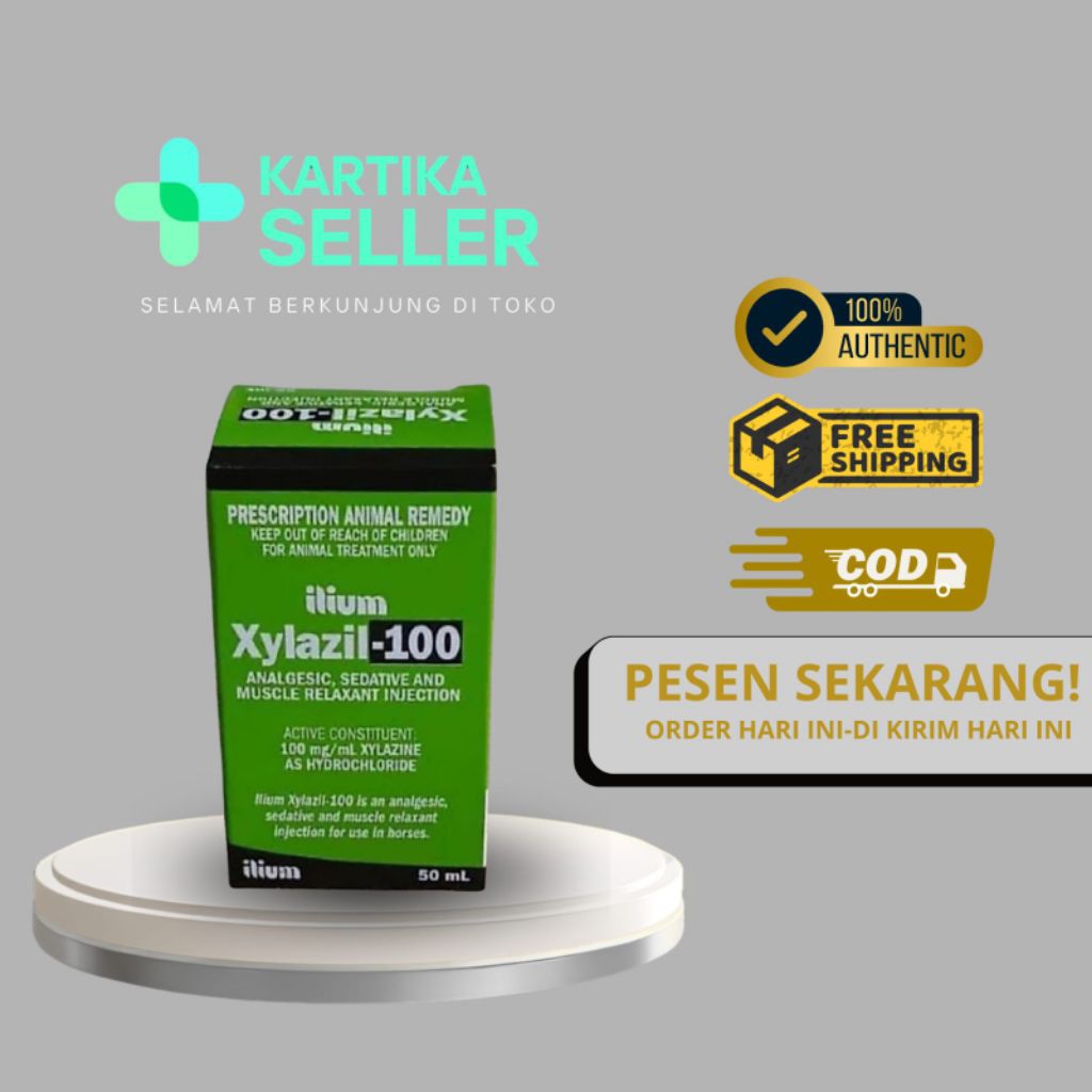 Xylazil-100 obat injeksi anestesi, analgesik, dan pelemas otot khusus untuk hewan (biasanya kuda dan