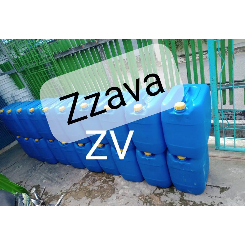 AceAci - Jerigen 35 liter Bekas Kemasan/ Teng warna Biru Muda (Tutup Kecil)