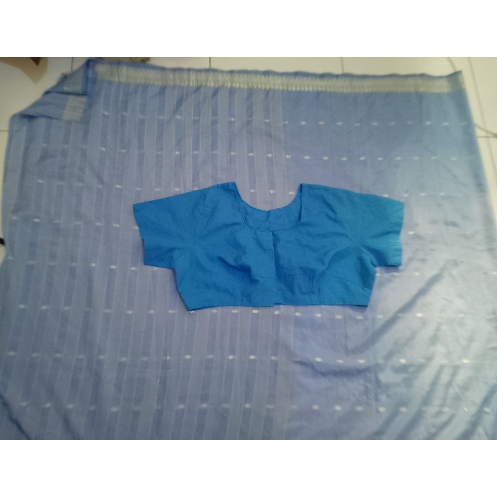saree india pl biru muda set blouse / sari india/ kain india