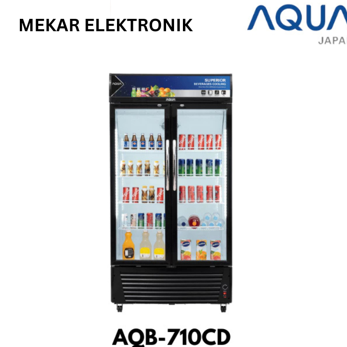 SHOWCASE AQUA AQB710CD 2 PINTU 464 Liter / DISPLAY COOLER 4 Rak AQB-710CD
