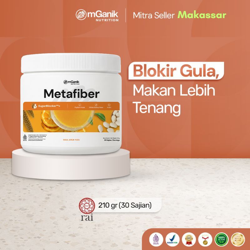 Metafiber Mganik Makassar Sugar Karbo Blocker Suplemen Serat Larut Cegah Kolestrol Gula Darah Tinggi