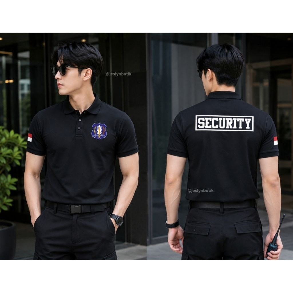 kaos polo SECURITY sablon keren