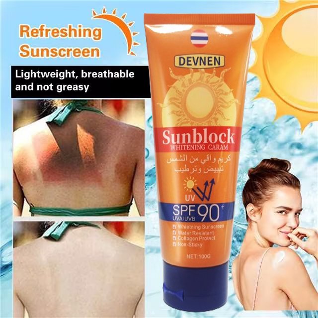 Glowing Up Sunscreen Whitening Sunblock Cream SPF 90 Sunscreen Cream 100g Wajah Tahan PA+++ Sunblock