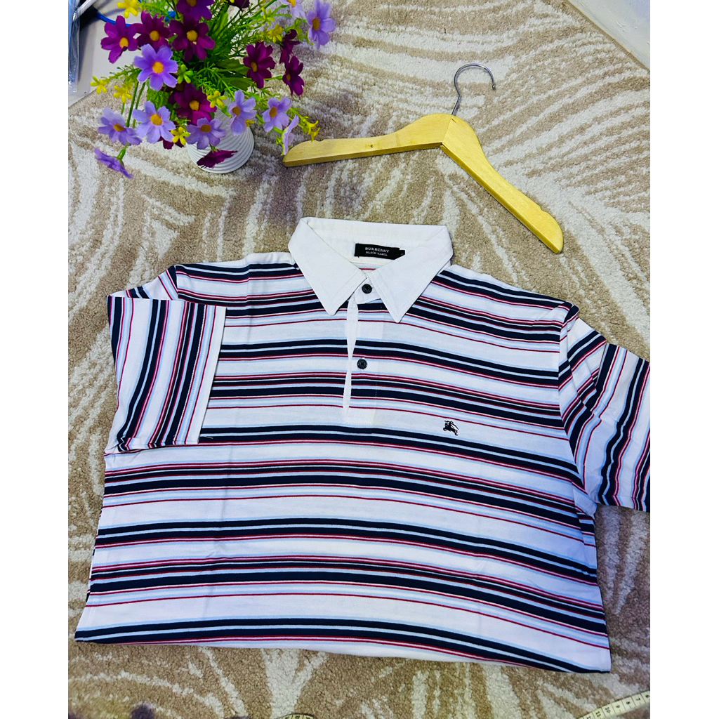 Polo Shirt kaos kerah pria Burberry size L