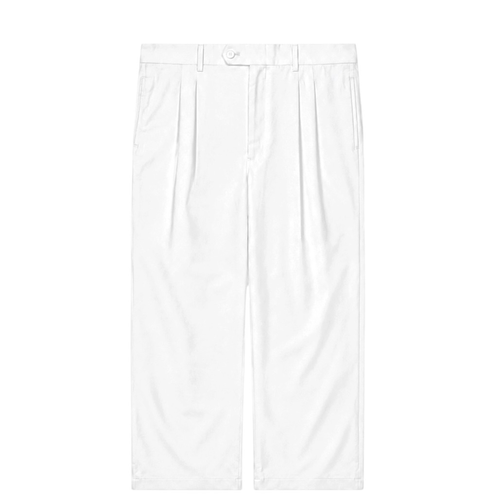 Moschino Jeans Double Pleated Vintage White Trousers Regular Fit