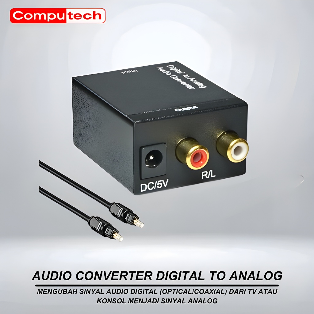 Converter Digital Audio To Analog - Toslink To RCA - Optic To RCA Optik Kabel Optik Audio TV