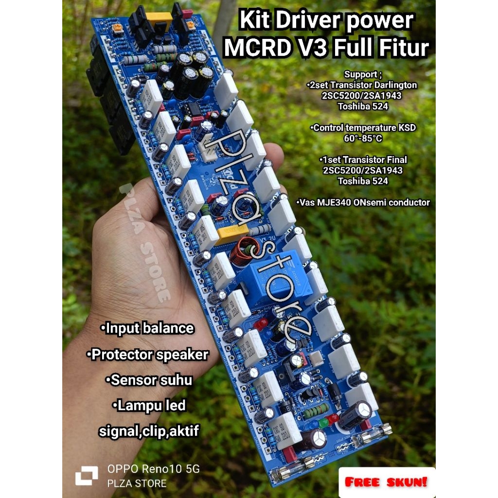 Kit driver power mcrd v3 darlington 2u 30cm tanpa tr final dan heatsink dijamin GLERR