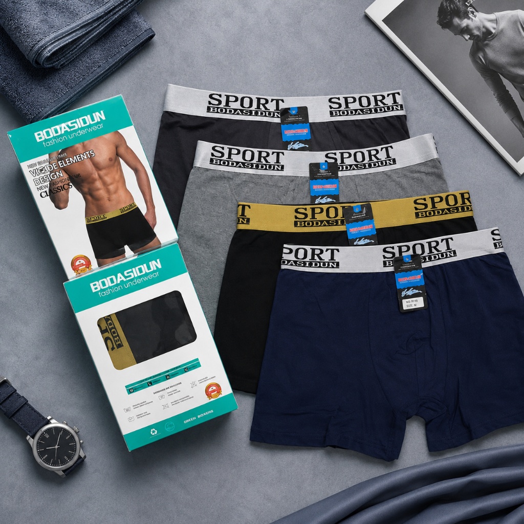 BEE Celana Dalam Boxer Pria Elastis Premium Bodasidun 6931