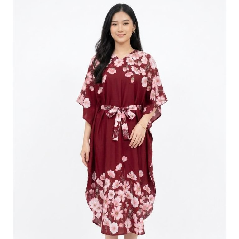 Eprise Kaftan Lengan Pendek MAROON SS494 | Kaftan Wanita