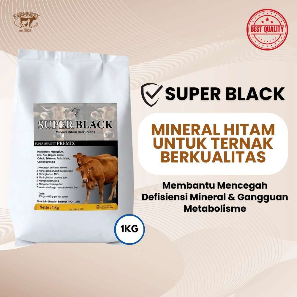 Mineral Hitam 1kg - Super Black 1kg - Salpro Mix 1kg - Mineral Hitam ternak - Mineral Hitam