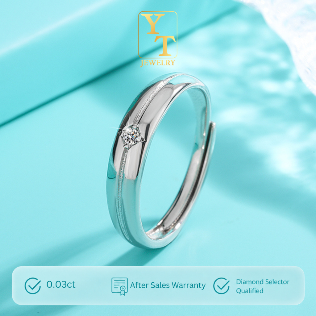 YT JEWELRY - Cincin Pria Moissanite - Calvin Simple Moissanite Ring [After Sales Warranty]